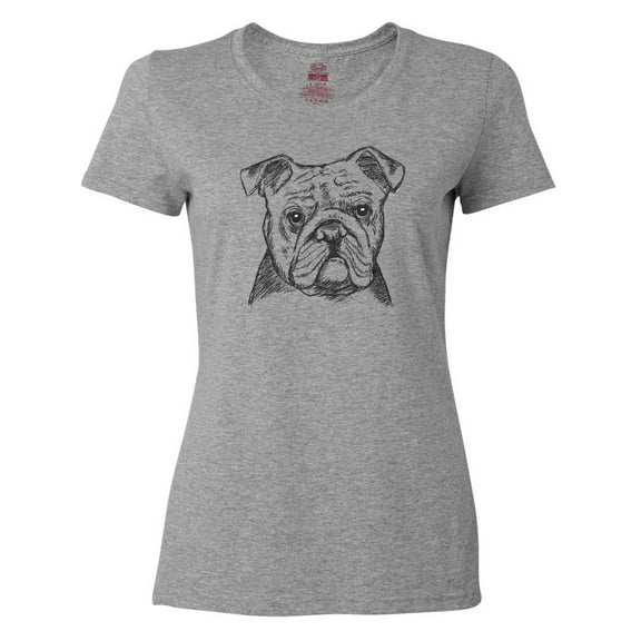 Inktastic English Bulldog Sketch Portrait Women's T-Shirt