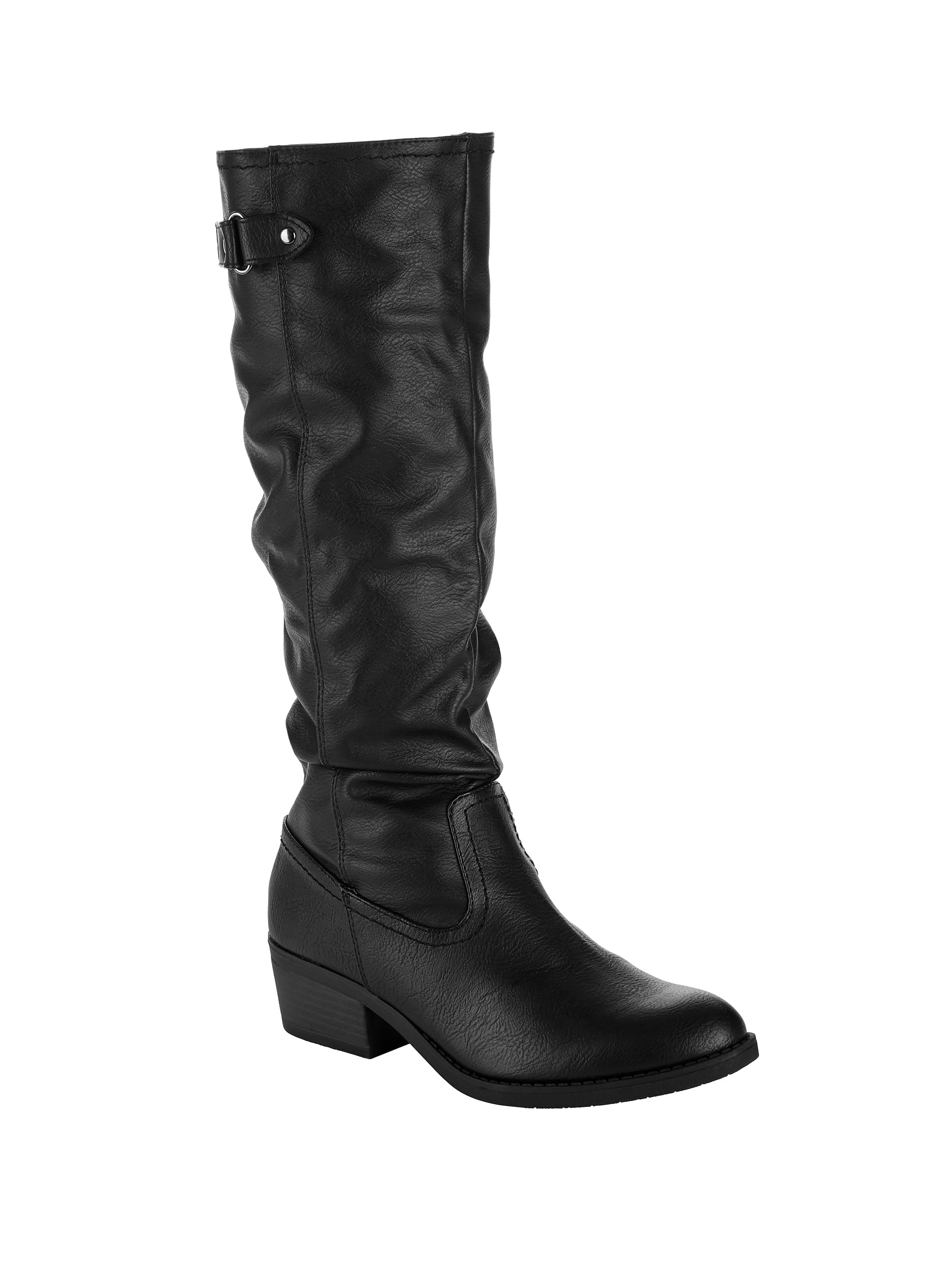 Women's Time and Tru Tall Slouch Winter Black Boot