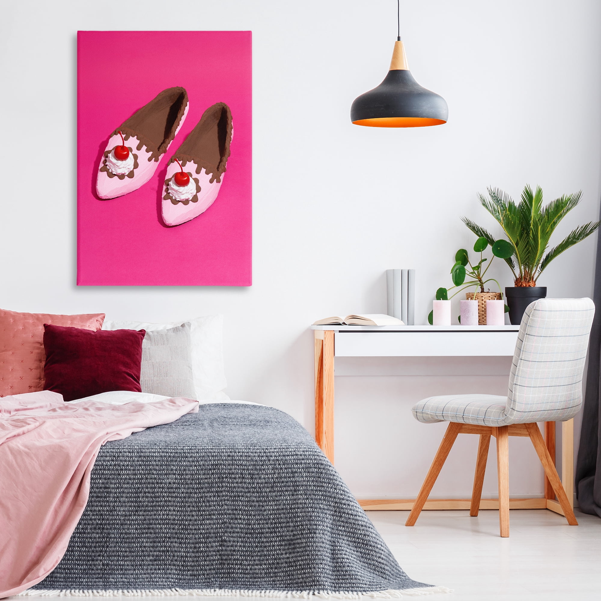 Stupell Industries Glam Dessert Shoes Novelty Painting Gallery Wrapped Canvas Art Print Wall Art, 30 x 45