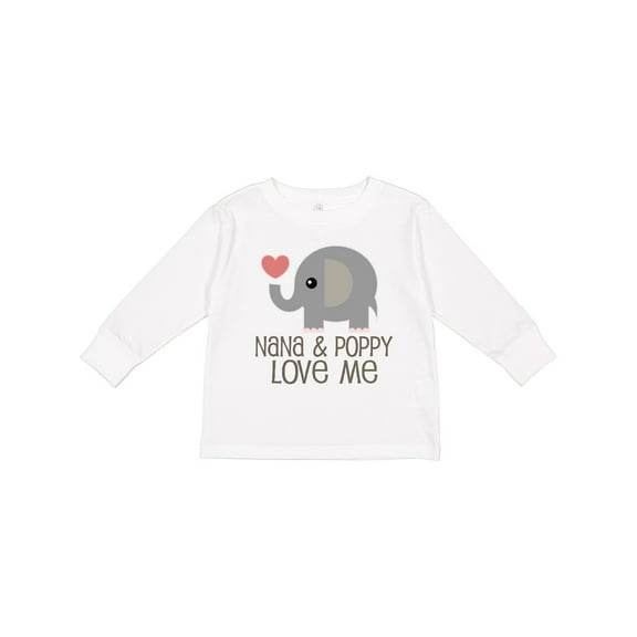 Inktastic Nana and Poppy Love Me Boys or Girls Long Sleeve Toddler T-Shirt