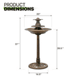 thumbnail image 5 of Magshion 35" Outdoor Garden Pedestal Water Fountain and Birdbath, 3 Tier Waterfall with Recirculating Pump, for Garden Patio Backyard D?cor, Bronze, 5 of 9