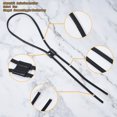 thumbnail image 5 of 2Pcs PU Leather Bag Drawstring Strap 48.8inch Black Detachable Bucket Bag Strap Replacement DIY Crochet Bag Bunches Pocket Drawstring for Crochet Bucket Tote Bag Purse Making Mixed Color DIY, 5 of 8