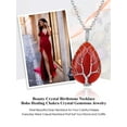 thumbnail image 6 of Bestyle Women Teardrop Necklace Pendant Healing Tree of Life Jewelry Nature Red Agate Gemstone Necklace Birthday Gifts for Her - January, 6 of 9