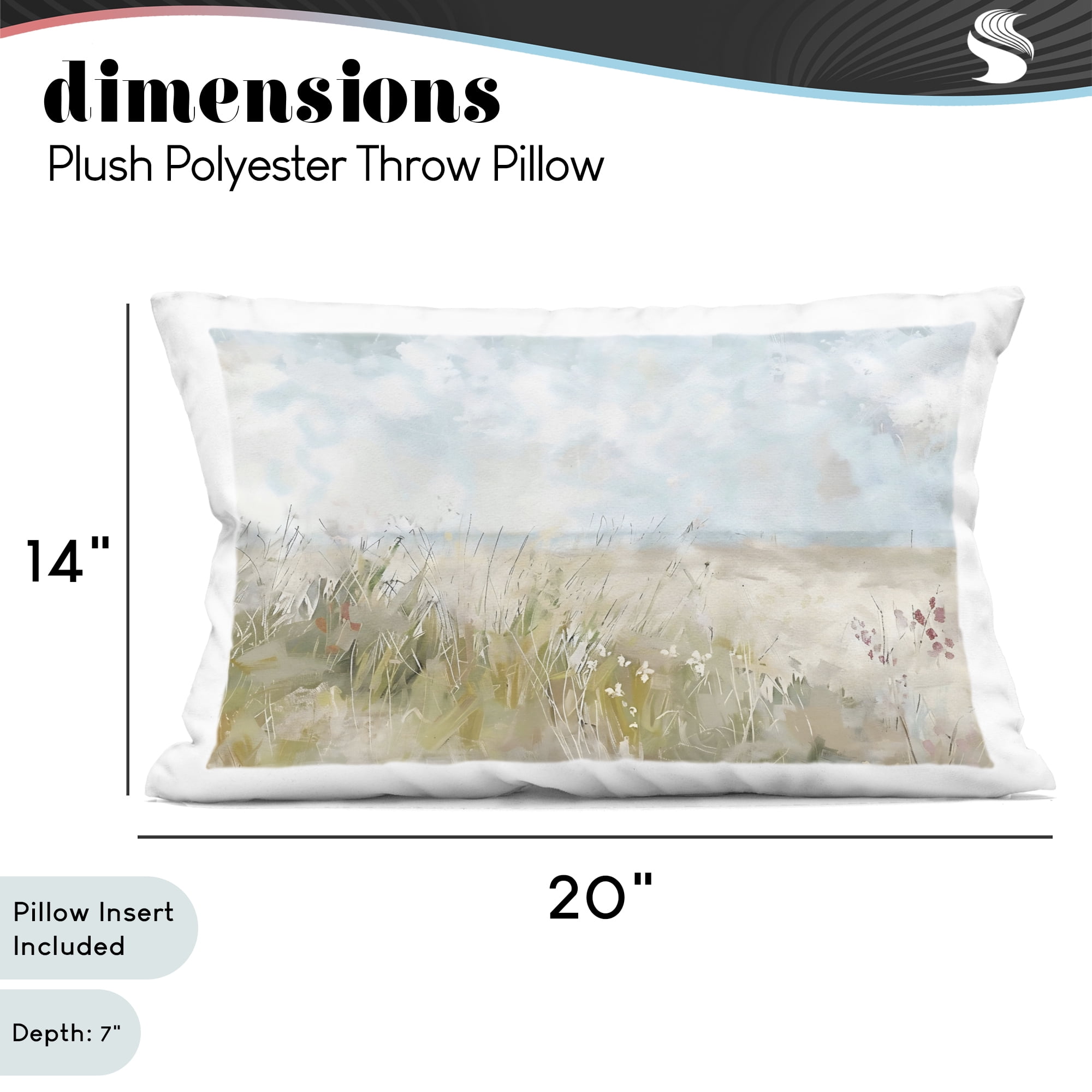 Stupell Industries Flowers By The Ocean Decorative Printed Throw Pillow, design by Creative Studio, 14 x 7 x 20