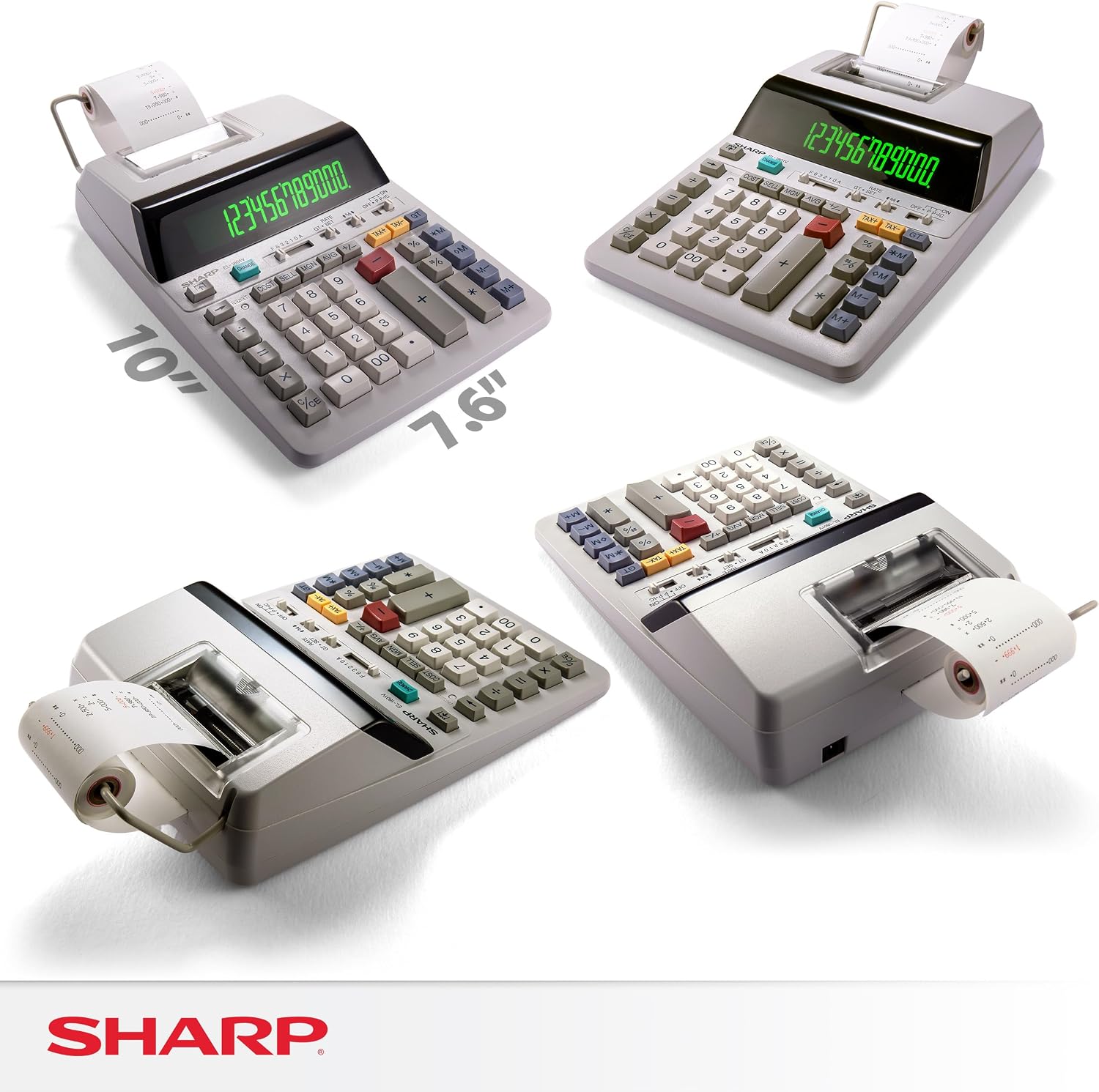 Sharp EL-1801V 12-Digit Printing Calculator, Off-White photo 6