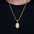 thumbnail image 3 of Collar TRIPOD JEWELRY Baño de Oro 18K Mano de Hamsa 56 cm, 3 of 6
