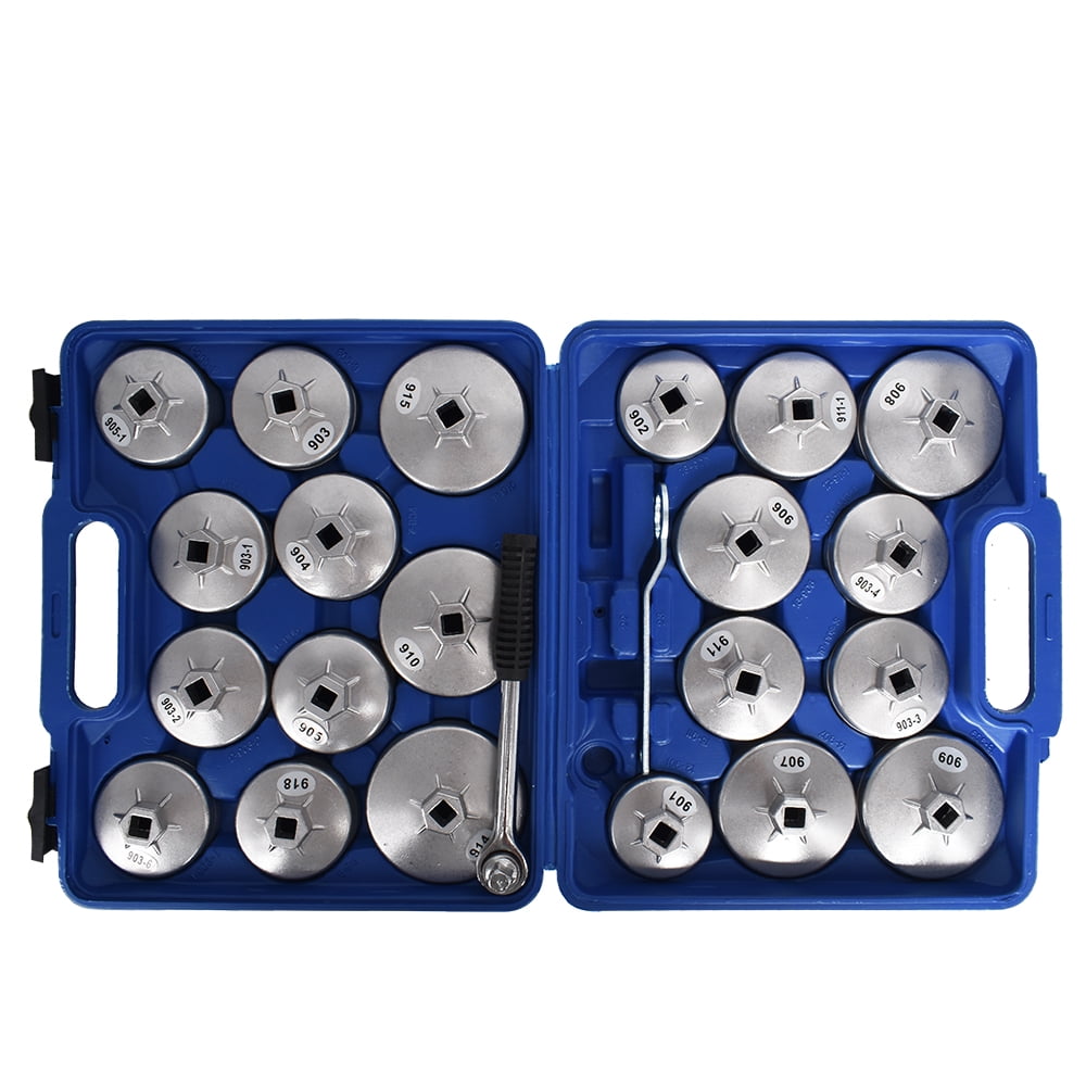 Cup Type Aluminium Oil Filter Wrench Removal Socket Remover Tool Kit 23Pcs