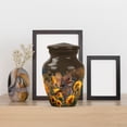 thumbnail image 4 of MUKTIVE Sparrow keepsake Urns for Adult Female & Male, Brown Memorial Urns for Human Ashes Remains, Sunflower Burial Urn for Adult Women Cremation, Mini Ash Holder, 3 Inch, 4 of 7