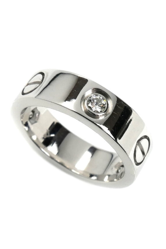 Pre-Owned CARTIER 18KWG White Gold Love Ring with 3 Diamonds, Size 10, 50cm, 8.2g,... (Good)
