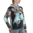 thumbnail image 6 of Lsque Flower Crown White Horse Pattern Casual Women's Hoodie,Hooded Sweatshirt with Kangaroo Pocket,Pullover Hoodie with Eye-catching Drawstrings-Small, 6 of 7