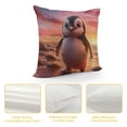 thumbnail image 4 of Patifu   Penguin Throw Pillow Cover, Bird Pillow Cover, White Black Penguin Kawaii Antarctic Ocean Animal Theme Cushion Cover, Kawaii Cartoon Sunset Beach Decorative Pillow Cover 12x12in, 4 of 5