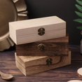 thumbnail image 5 of 1PC Retro Jewelry Box Desktop Natural Wood Clamshell Storage Decoration Wooden, 5 of 5
