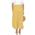 thumbnail image 2 of Frontwalk Pleated Maxi Skirts for Women Loose Plain Long Skirts High Waist Boho Summer Skirt, 2 of 4