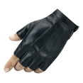 thumbnail image 2 of Negro 1 Par De Cuero De La Pu Guantes De Medio Dedo ., 2 of 9