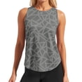 thumbnail image 3 of FASHOFT Athletic Tank Tops For Women Summer Hollow Print Yoga Tank Top Loose Tee Blouse Seamless Comfy Breathable Top Fitness Workout Sports Womens Sleeveless Shirts Grey M, 3 of 7