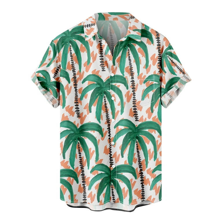 Simplmasygenix Clearance Mens Tops Summer Men's Summer Fashion Hawaiian  Style Short Sleeve Casual Tops 