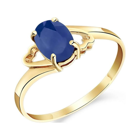 Galaxy Gold 14K Yellow Gold Natural Oval-Shaped Sapphire Ring - September Birthstone - Truth & Nobility - Sizes 5.5 to 11 - Fine Jewelry for Women