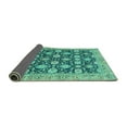 thumbnail image 2 of Ahgly Company Indoor Rectangle Abstract Turquoise Blue Modern Area Rugs, 5' x 7', 2 of 4