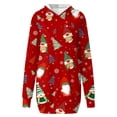 thumbnail image 6 of Tanghaowl Women's Sweatshirt Christmas Print Long Hoodie Casual Hoodie Dress for Holiday Comfort and Style Red XXL, 6 of 6