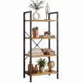 thumbnail image 2 of CONCETTA Bookshelf, 4-Tier Small Industrial Storage Shelf & Shelves, Metal Bookcase for Home Office, Living Room, Wood, 2 of 8