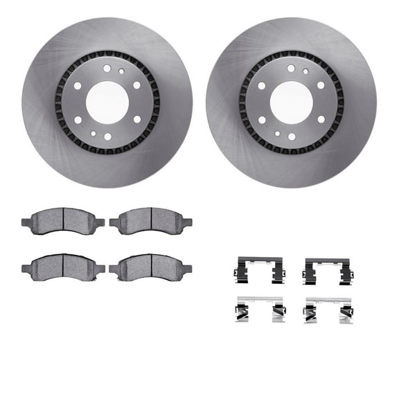 Dynamic Friction Company Front Brake Rotors with Ultimate Duty Performance Brake Pads includes Hardware 6412-48091