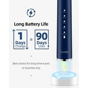 7AM2M Sonic Electric Toothbrush with 6 Brush Heads for Adults and Kids, One Charge for 90 Days, Wireless Fast Charge, 5 Modes with 2 Minutes Built in Smart Timer, Electric Toothbrushes(Black)