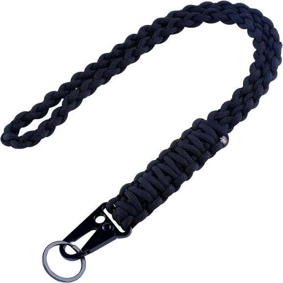 GJX Braided Paracord Neck Lanyard Keychain for Men Women Outdoor Survival, Parachute Rope Necklace Keychains with Clip Key Ring for ID Card Badge Holder, Camera, Wallet