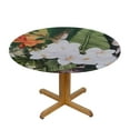 thumbnail image 3 of HAOXIT Tropical Plants Palm Leaves Tablecloth, Summer Table Cloth, Washable Hawaii Border Decorative Round Table Cover for Dining, Party, Indoor, Outdoor 46-50, 3 of 8