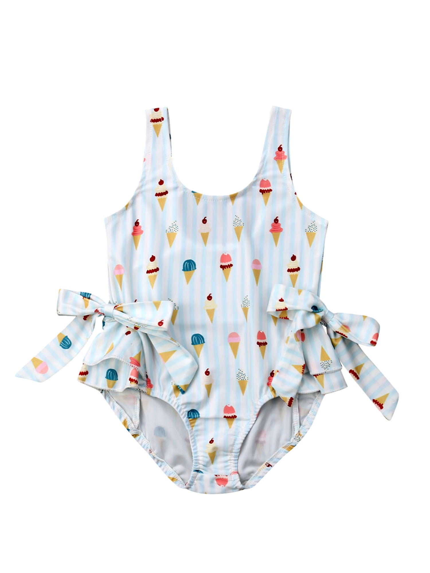 2019 Hot Sale Cuekondy Toddler Baby Girls Kids Cute Ice-cream Printed One Piece Swimsuit Swimwear Bathing Suit Beachwear