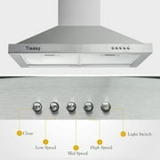 Wall Mount Range Hood 30 inch Stainless Steel Stove Vent Hood with 3 Speed Kitchen Exhaust Fan
