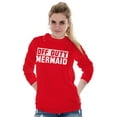thumbnail image 3 of Off Duty Mermaid Funny Beach Swim Women's Long Sleeve T Shirt Brisco Brands X, 3 of 5