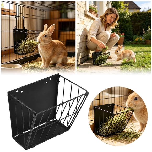 Tong Mangeoire à Foin pour Lapin / Mangeoire de Faucheuse Futternapf avec Poignée / Grande Mangeoire pour Faucheuse avec Poignées en Métal / Mangeoire à Fourrure pour Étages