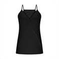 thumbnail image 4 of Women Cotton Linen Tanks Side Split Camis Spaghetti Strap Tank Top Solid Color Blouses V Neck Camisole Sleeveless Shirt Loose Fit Vest Lightweight Breathable Clothing, 4 of 6