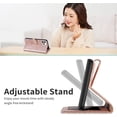 thumbnail image 5 of Compatible with iPhone 12 Pro Max Wallet Case Women Leather Flip with Wrist Strap Kickstand Magnetic Shockproof with Card Holder Protective Case for iPhone 12 Pro Max Life Tree Rose Gold, 5 of 7