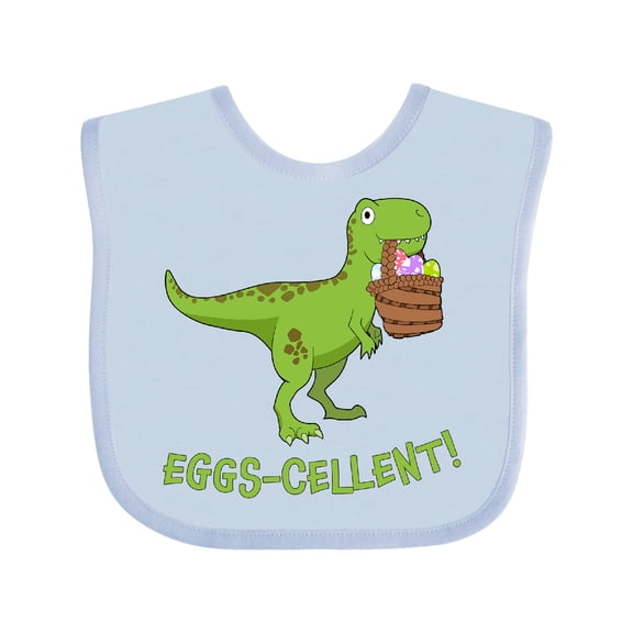 Inktastic Eggs-cellent Cute Easter T-Rex Dinosaur Boys or Girls Baby Bib