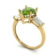 thumbnail image 2 of 2.5 ct Pear Cut Natural Peridot 3 Stone 18K Yellow Gold Womens Engagement Ring, 2 of 5