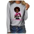 thumbnail image 2 of Tarmeek Breast Cancer Shirts Tops for Women/Long Sleeve Shirts/Crewneck Shirt/Sweatshirt/Hoodie with Blessed Breast Cancer Pink Ribbon/Breast Cancer Awareness Breast Cancer Survivor Gifts for Women, 2 of 4