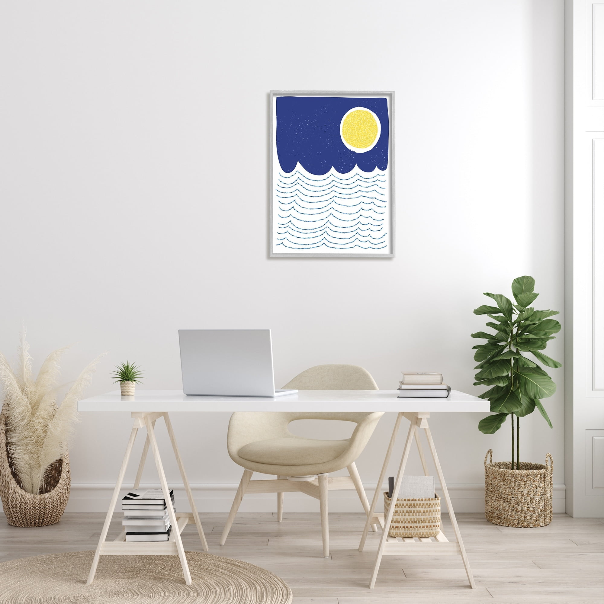 Stupell Industries Bold Summer Sun Nautical Abstract Striped Ocean Waves, 24 x 30, Design by Jen Bucheli