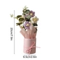 thumbnail image 3 of Ramo de flores artificiales de lana tejido hecho a mano en un cubo mini con luz LED – Regalo de decoración para pequeño escritorio por cumpleaños, San Valentín, boda, recuerdo, 3 of 7
