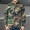 thumbnail image 2 of Mens Shirts Mens Casual Loose Trend Double Pocket Washed Camouflage Cargo Long Sleeve Shirt Blouse For Men, 2 of 7