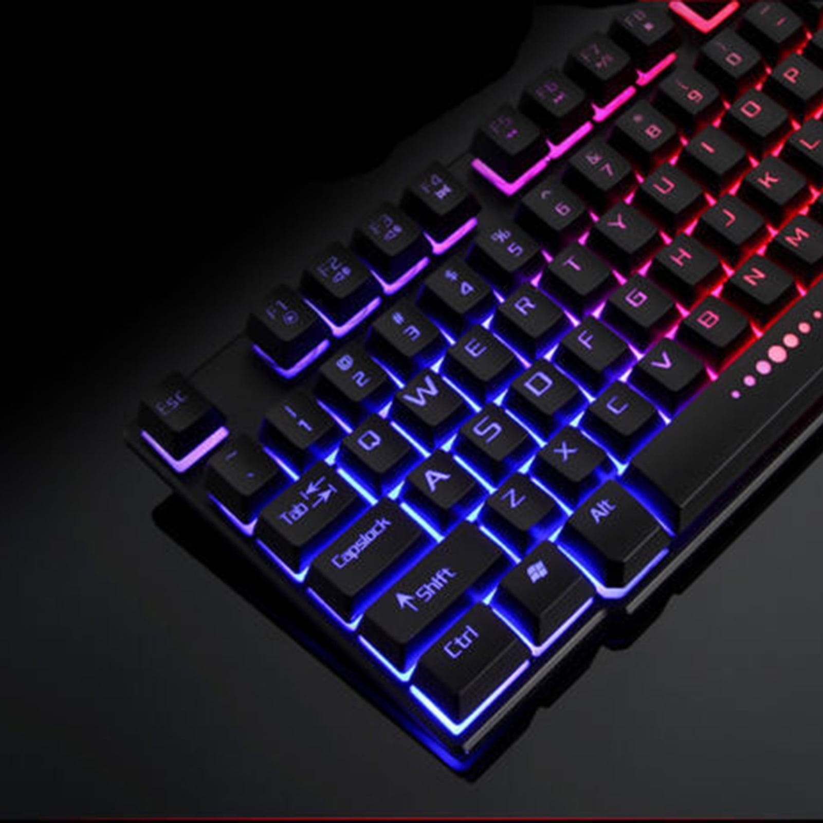 SPRING PARK Keyboard Colorful Backlight Plug and Play ABS 104 Keys Rainbow Keyboards for Computer
