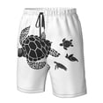 thumbnail image 6 of Uemuo Family Of Sea Turtles Pattern Men's Swim Trunks Hawaiian Beach Bathing Suit Swimsuits Beach Quick-Dry Shorts with Pockets-Large, 6 of 9