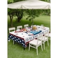 thumbnail image 5 of 60x84 Inch Outdoor Tablecloth with Umbrella Hole Zipper Rectangle Blue Red 4th of July Rectangular Tablecloths Outside Waterproof Independence Day Star Love Heart Patio Table Cover for Picnic Party, 5 of 8