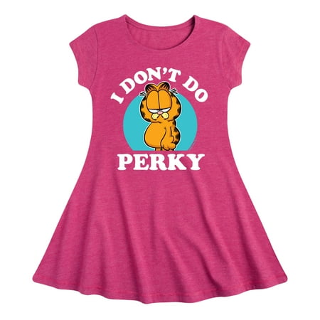 

Garfield - I Don t Do Perky - Toddler And Youth Girls Fit And Flare Dress