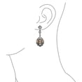 thumbnail image 4 of Bling Jewelry Womens Vintage Estate Style Dangling Lace Flower Pink Black White Crystal Chandelier Statement Earrings, 4 of 5