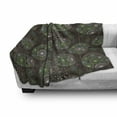 thumbnail image 3 of Sage Soft Flannel Fleece Throw Blanket, Abstract Dandelion Floral Garden Growth Inspired Retro Nature, Cozy Plush for Indoor and Outdoor Use, 60" x 80", Green Brown White, by Ambesonne, 3 of 6