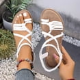 thumbnail image 2 of hoksml Women's Braided Flat Sandals Crisscross Straps Open Toe Bohemian Summer Beach Shoes for Ladies, 2 of 9