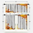 thumbnail image 5 of Autumn Maple Leaves Kitchen Curtains Window Curtains Valance and Tier Set, Natural Wooden Board Rod Pocket Short Tier Curtain for Room, Vintage Fall Small Cafe Kitchen Decor, 5 of 6