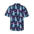 thumbnail image 3 of Picia Silhouette Cats Gentle Cotton Regular Fit Short Sleeve Casual Hawaiian Shirt for Men-X-Large, 3 of 9