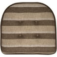 thumbnail image 3 of Bradford Striped U-Shaped Memory Foam Chair Pad Chocolate and Beige 4-Pack, 3 of 6